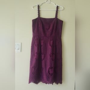 Elegant Purple Lace Dress Size M